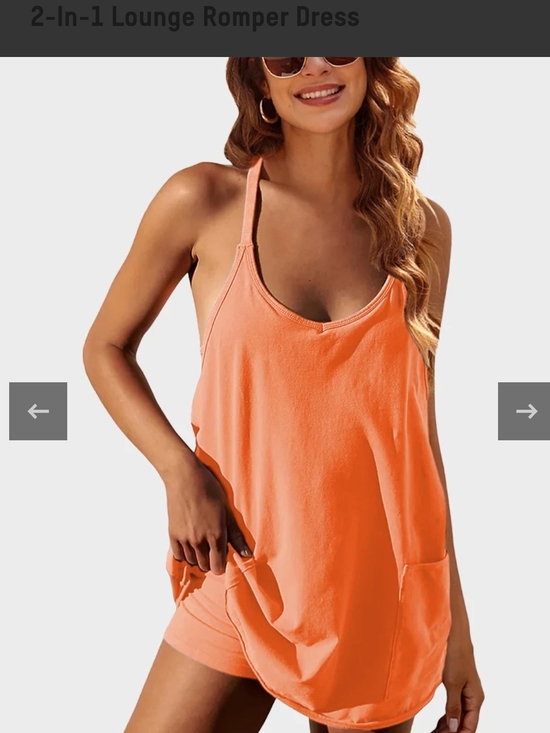 Shecurve Dresses & Skirts - Women’s 2-in-1 Lounge Romper Dress - Orange